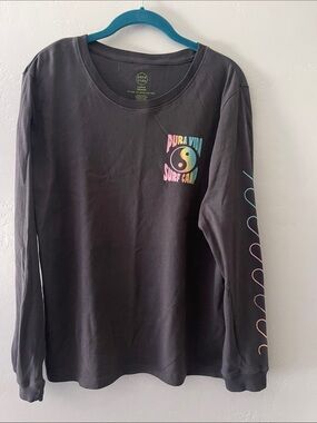 Pura Vida Black Long Sleeve Surf Camp Tee